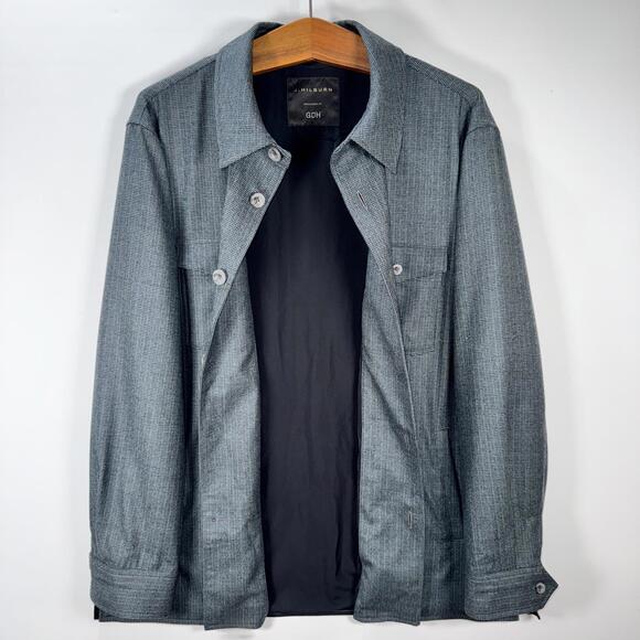 J. Hilburn Olive & Teal Houndstooth Shirt Jacket - XL - Picture 1 of 7